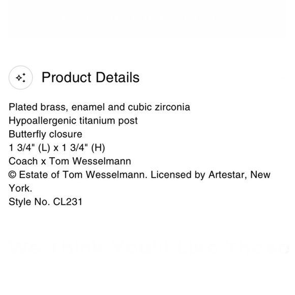 Coach Tom Wesselmann earrings - Picture 2 of 3